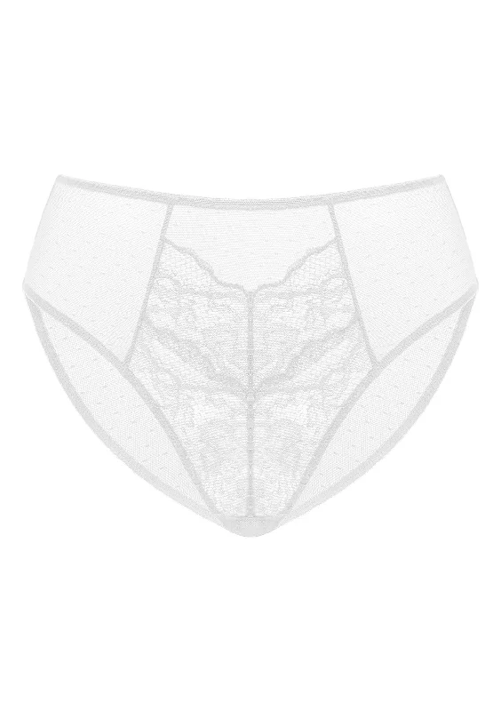 Enchante High-Rise White Lace Brief Underwear