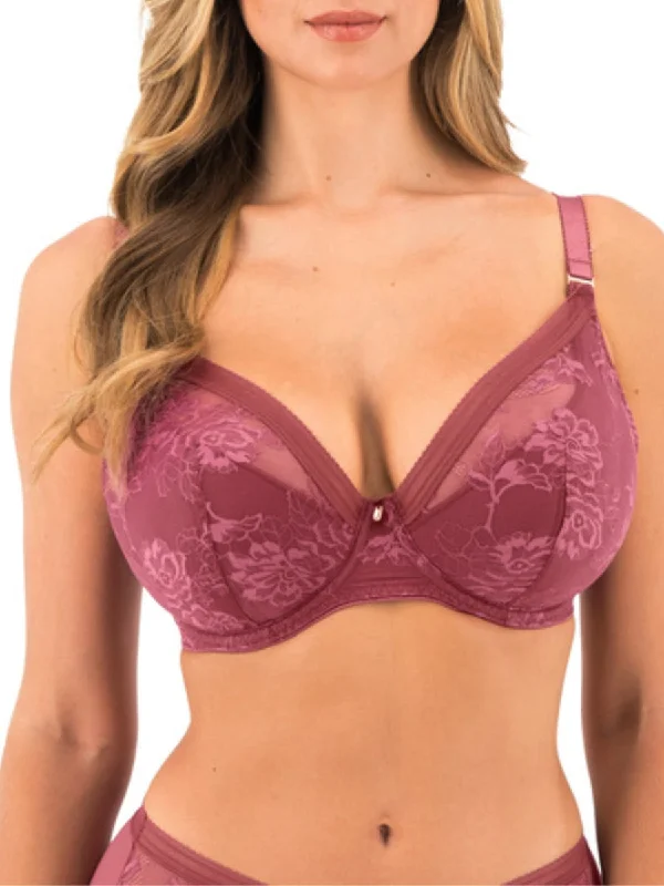 Fusion Lace Plunge Bra - Rosewood