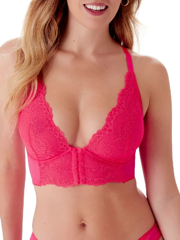 Superboost Lace Deep V Bralette - Diva Pink