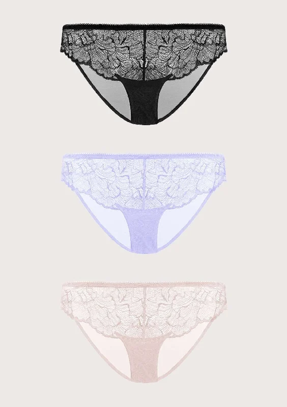 HSIA Blossom Lace Bikini Underwears 3 Pack