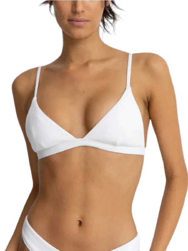 Isla Rib Eco Bralette Top In White