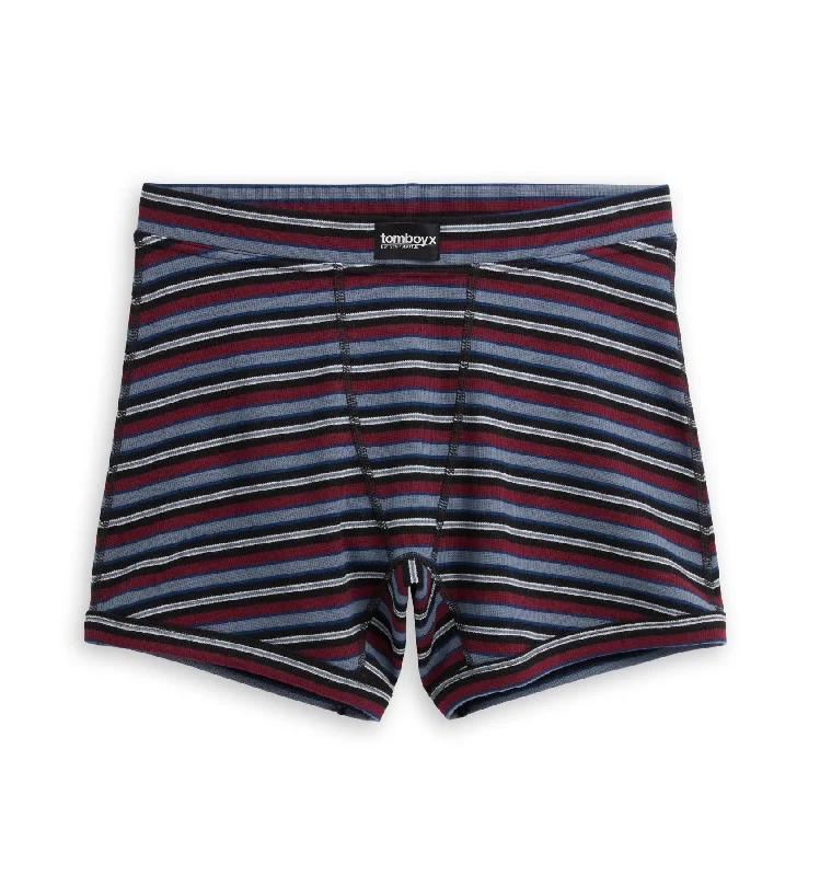 Organic Cotton Rib 4.5" Trunks - Nostalgic Stripe