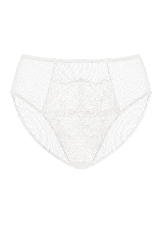 Sunflower High-Rise White Lace Brief Underwear